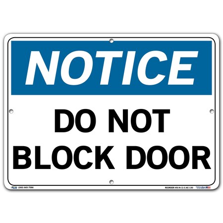 Vestil Aluminum Composite Sign, 10-1/2" Height, 14-1/2" Width, Aluminum Composite, Rectangle, English SI-N-11-C-AC-130